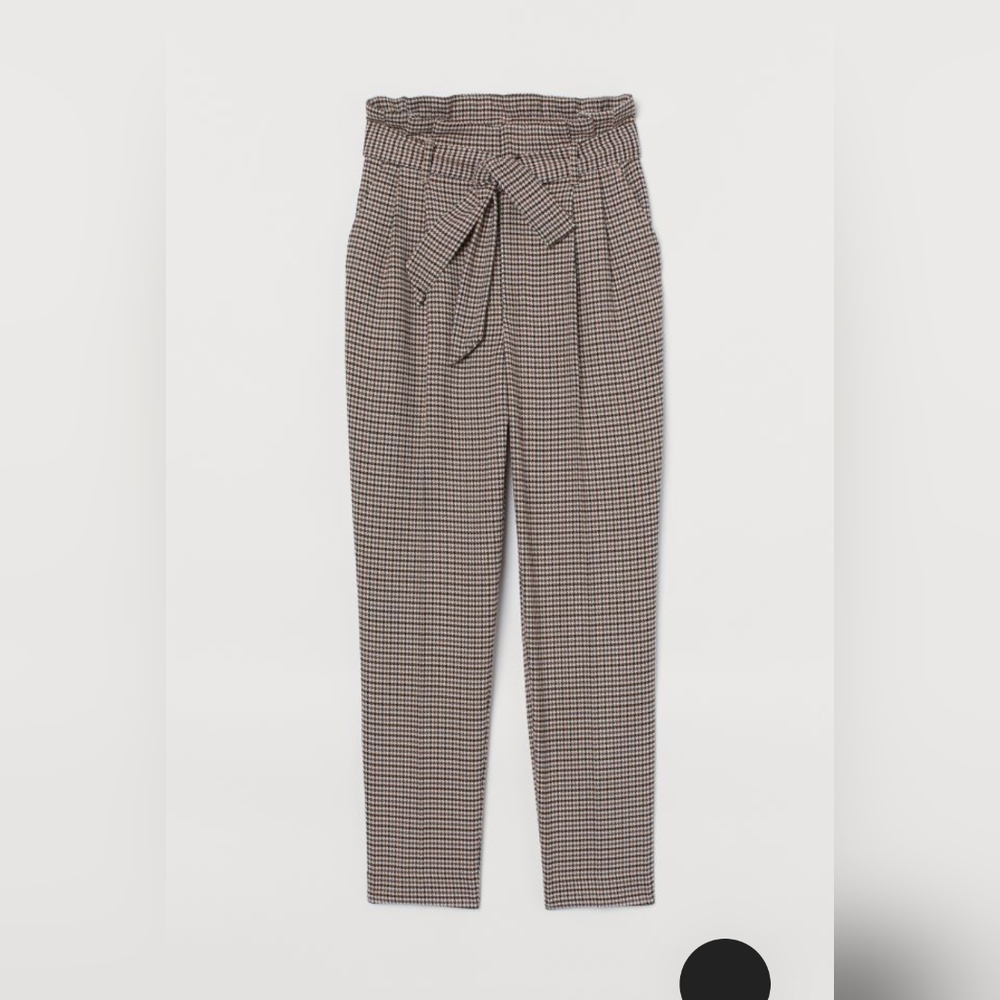 H&M Paper Bag Houndstooth Pants (Dark Academia)